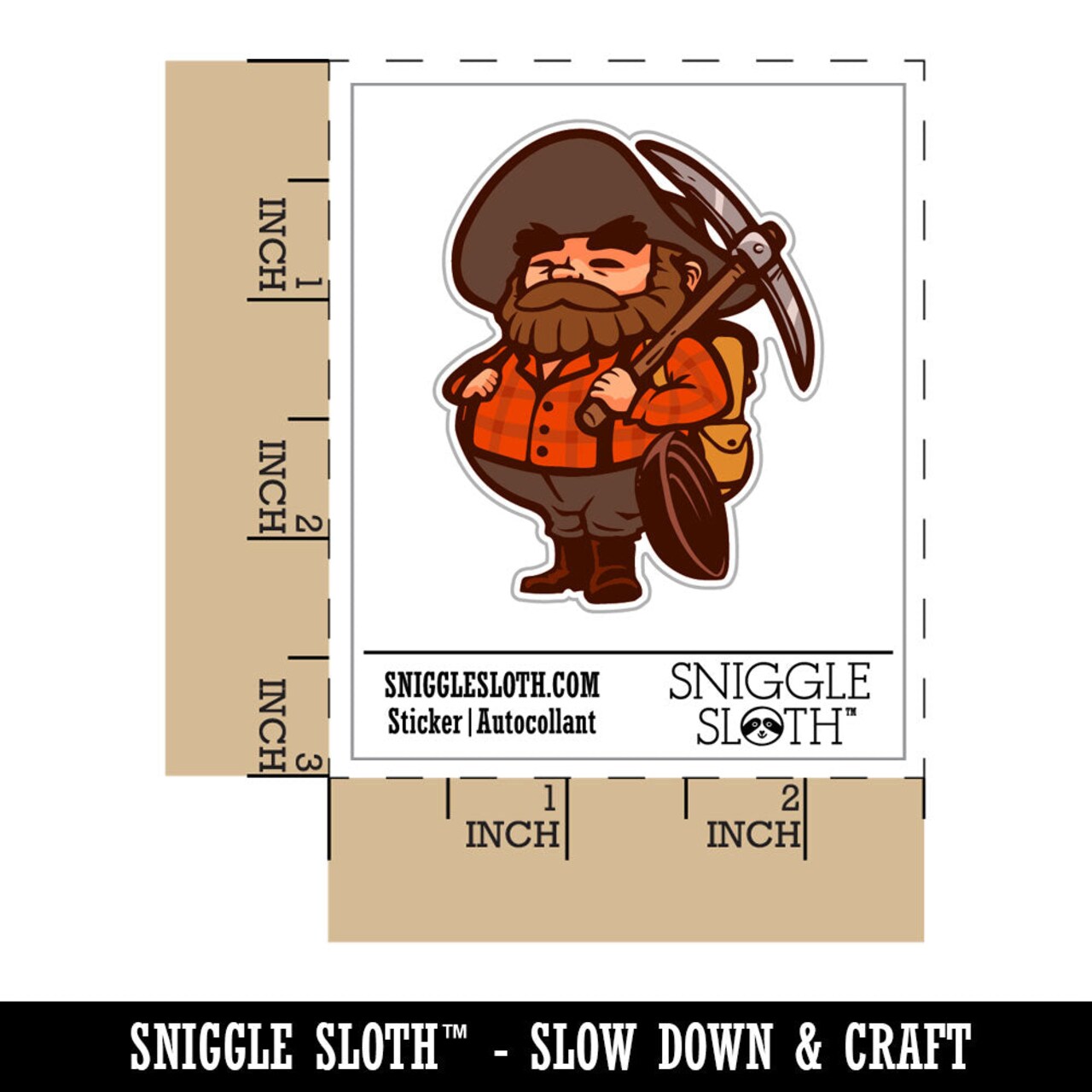 Water Bottle Sticker Set Miner Prospector 49er Gold Pan Backpack Cute Waterproof Vinyl Stickers Pack Decal, Skateboard, Laptop, Car, Window, Bumper - 5 Pack